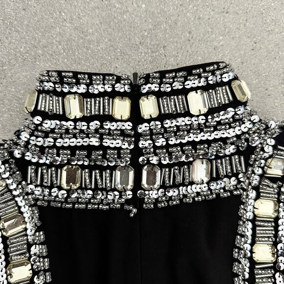 Aqua Dresses Beaded Mock Neck Sleeveless Gown - Picture 15 of 16